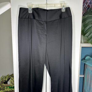 Antonio Melani Womens Maxine Black Wide Leg Satin Pants Sz. 8